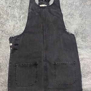 Black Jean Overall Dress